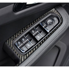 Load image into Gallery viewer, 4 PCS Carbon Fiber Car Window Button Panel Decorative Sticker for Porsche Macan, Window Button Panel