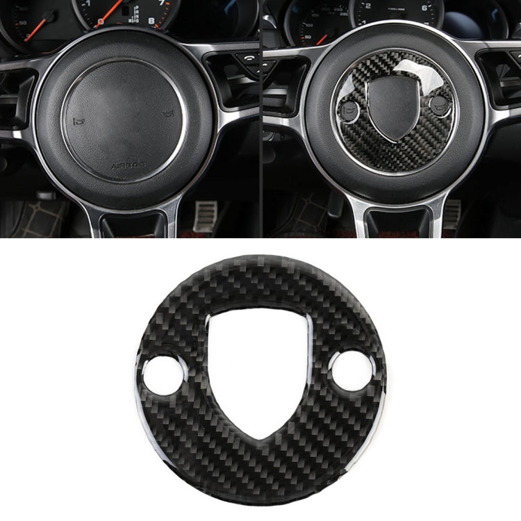 Carbon Fiber Car Steering Wheel Decorative Sticker for Porsche Macan, Steering Wheel