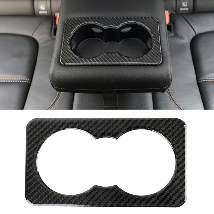 Carbon Fiber Car Rear Water Cup Frame Decorative Sticker for Jaguar F-PACE, Rear Water Cup Frame