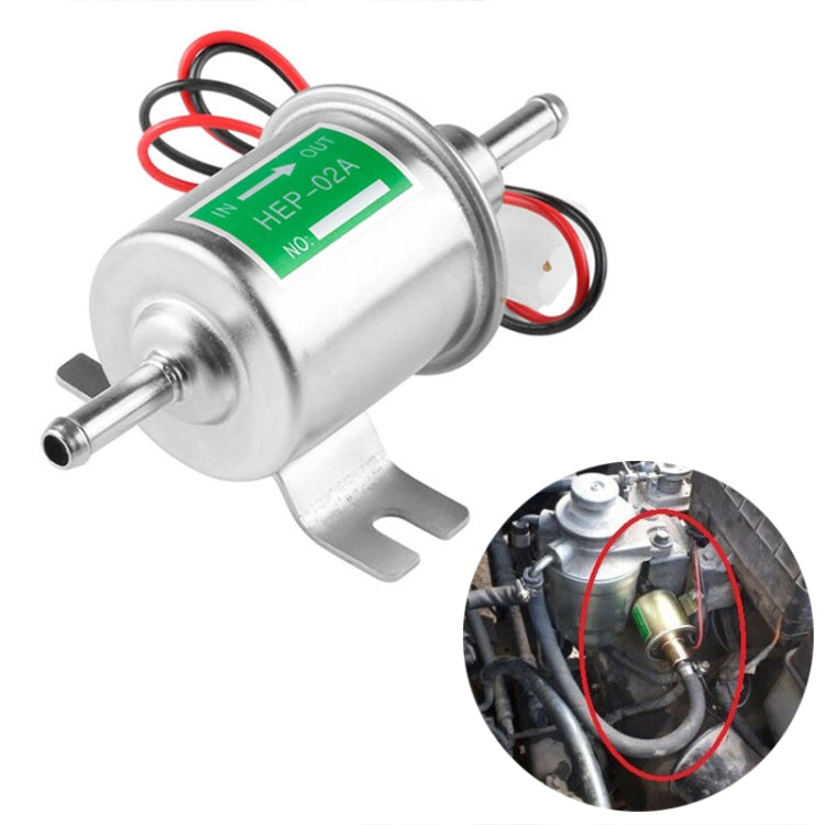 HEP-02A Universal Car 24V Fuel Pump Inline Low Pressure Electric Fuel Pump, 24V (Gold), 24V (Silver)