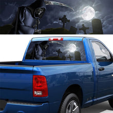 Load image into Gallery viewer, Death Cemetery Pattern Horror Series Car Rear Window Decorative Sticker, Size: 135 x 36cm, Size: 135 x 36cm