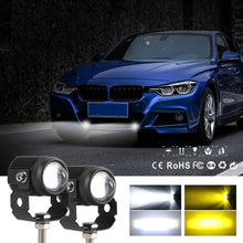 Load image into Gallery viewer, 2 PCS DC9-36V / 20W / 6000K / 3000K / 2000LM Motorcycles Double Color Headlights / Fog Light, 20W