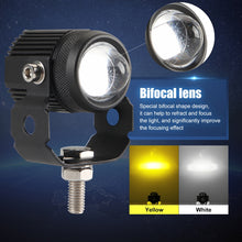Load image into Gallery viewer, 2 PCS DC9-36V / 20W / 6000K / 3000K / 2000LM Motorcycles Double Color Headlights / Fog Light, 20W
