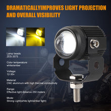 Load image into Gallery viewer, 2 PCS DC9-36V / 20W / 6000K / 3000K / 2000LM Motorcycles Double Color Headlights / Fog Light, 20W