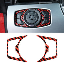 Load image into Gallery viewer, 2 in 1 Car Carbon Fiber Headlight Switch Button Frame Decorative Sticker for Ford Mustang 2015-2020, Headlight Switch Button