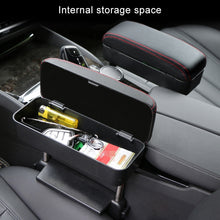 Load image into Gallery viewer, 2 PCS Universal Car Wireless Qi Standard Charger PU Leather Wrapped Armrest Box Cushion Car Armrest Box Mat with Storage Box, 2pcs(Brown), 2pcs(Black), 2pcs(Black Red), 2pcs(Black White), 2pcs(Grey), 2pcs(Beige)