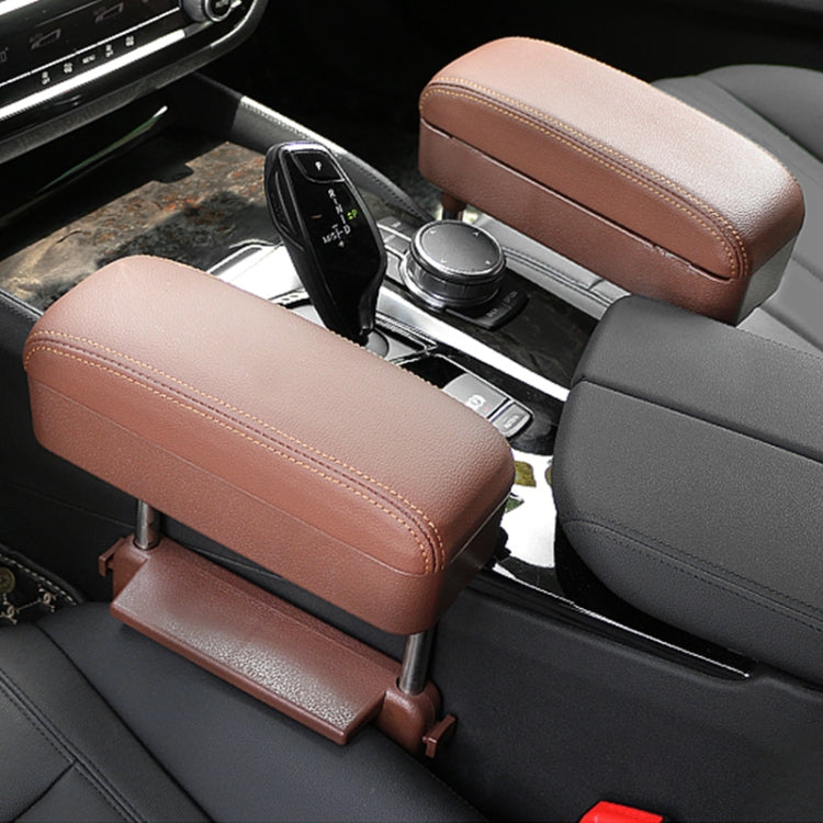 2 PCS Universal Car Wireless Qi Standard Charger PU Leather Wrapped Armrest Box Cushion Car Armrest Box Mat with Storage Box, 2pcs(Brown), 2pcs(Black), 2pcs(Black Red), 2pcs(Black White), 2pcs(Grey), 2pcs(Beige)