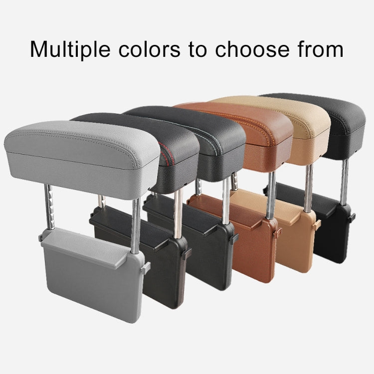 2 PCS Universal Car Wireless Qi Standard Charger PU Leather Wrapped Armrest Box Cushion Car Armrest Box Mat with Storage Box, 2pcs(Brown), 2pcs(Black), 2pcs(Black Red), 2pcs(Black White), 2pcs(Grey), 2pcs(Beige)