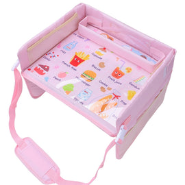 Children Waterproof Dining Table Toy Organizer Baby Safety Tray Tourist Painting Holder  (Pink Food), CRP0968A, CRP0968B, CRP0968C, CRP0968D, CRP0968E, CRP0968F