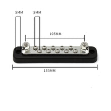 Load image into Gallery viewer, 10 Way Power Distribution Bus Bar 10-bit Single Distribution Box for Car / RV / Boat, 10-bit