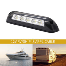 Load image into Gallery viewer, DC 12V 2.6W 6000K IP67 Marine RV Waterproof LED Stair Deck Dome Light Ceiling  Lamp, Black Shell and Rubber Base, Black Shell and Rubber Base