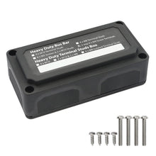 Load image into Gallery viewer, Max DC 48V 100A Heavy-Duty Module Design Bus Bar 4 M6 / 12 M4 Terminal Studs Box Busbar for Car / RV / Boat, 100A
