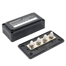 Load image into Gallery viewer, Max DC 48V 300A Heavy-Duty Module Design Bus Bar 4 M8 Terminal Studs Box Busbar for Car / RV / Boat, 300A