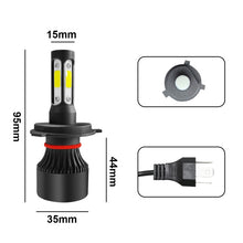 Load image into Gallery viewer, 2 PCS S2 H4 / HB2 / 9003 DC9-36V / 25W / 6000K / 2500LM IP68 Car LED Headlight Lamps, H4 / HB2 / 9003