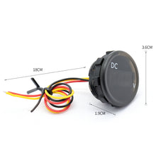 Load image into Gallery viewer, B3612 DC 0-100V IP67 Universal Car / RV / Boat Modified Digital Voltmeter with Cable, Cable Length: 18cm, B3612 Voltmeter