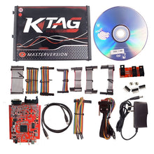 Load image into Gallery viewer, KTAG V7.020 Red PCB Board ECU Programming Tool Unlimited Token, EU Plug, EU Plug