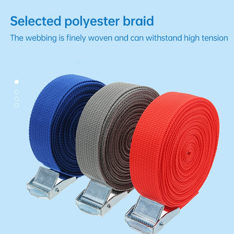 Car Tension Rope Luggage Strap Belt Auto Car Boat Fixed Strap with Alloy Buckle,Random Color Delivery, Size: 25mm x 3m, 3m