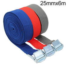 Load image into Gallery viewer, Car Tension Rope Luggage Strap Belt Auto Car Boat Fixed Strap with Alloy Buckle,Random Color Delivery, Size: 25mm x 6m, 6m