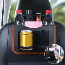 Load image into Gallery viewer, 929 Car Foldable Hanging Trash Can Storage Bin with Small Table, with Small Table Black, with Small Table Beige