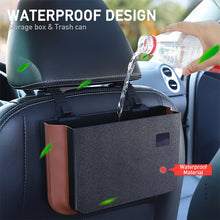 Load image into Gallery viewer, 929 Car Foldable Hanging Trash Can Storage Bin with Small Table, with Small Table Black, with Small Table Beige