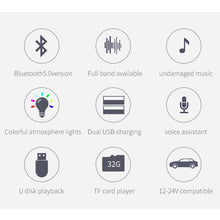 Load image into Gallery viewer, BC42 Bluetooth 5.0 Multi-function Car Colorful Atmosphere Lamp MP3 Player, Support TF Card &amp; U Disk &amp; FM, BC42