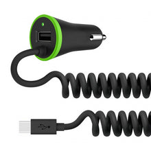 Load image into Gallery viewer, 17W 3.4A Mini USB Car Charger with USB-C / Type-C Spring Cable, USB-C / Type-C