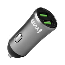 Load image into Gallery viewer, IVON CC26 5V 2.1A Dual USB Port Mini Car Charger, CC26 Black, CC26 Grey