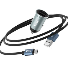 Load image into Gallery viewer, IVON CC37 15W 3.1A Dual USB Mini Car Charger + 1m USB to Micro USB Fast Charge Data Cable Set, Micro USB