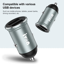 Load image into Gallery viewer, IVON CC37 15W 3.1A Dual USB Mini Car Charger + 1m USB to 8 Pin Fast Charge Data Cable Set, 8 Pin