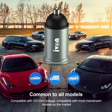 Load image into Gallery viewer, IVON CC37 15W 3.1A Dual USB Mini Car Charger + 1m USB to 8 Pin Fast Charge Data Cable Set, 8 Pin