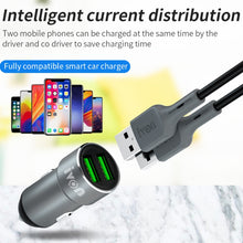 Load image into Gallery viewer, IVON CC38 2.4A Dual USB Car Charger + 1m USB to 8 Pin Fast Charge Data Cable Set, 8 Pin