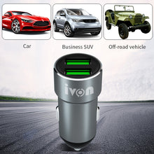 Load image into Gallery viewer, IVON CC38 2.4A Dual USB Car Charger + 1m USB to 8 Pin Fast Charge Data Cable Set, 8 Pin