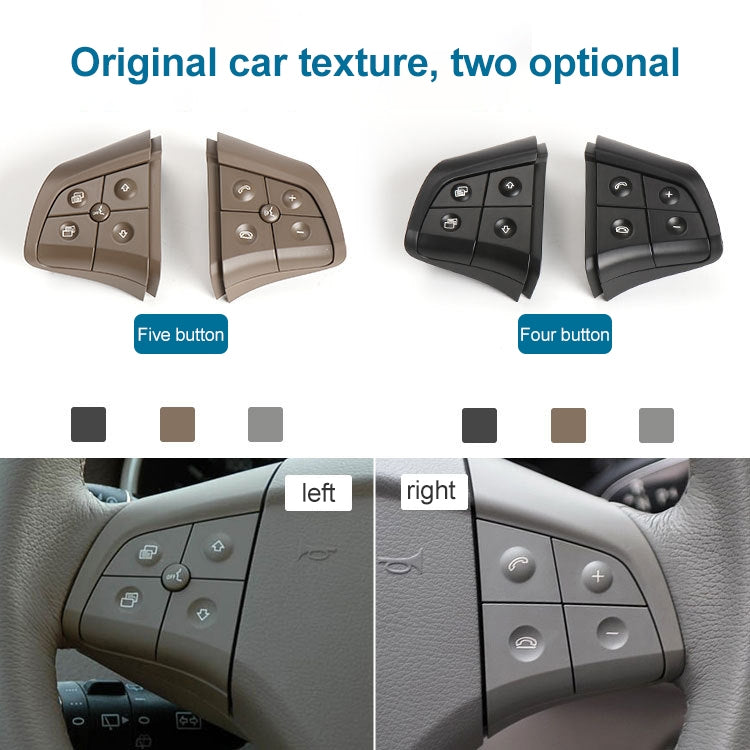 Car Left Side 4-button Steering Wheel Switch Buttons Panel 1648200010 for Mercedes-Benz W164, Left Driving, Left Side 4-button (Black), Left Side 4-button (Coffee), Left Side 4-button (Grey)