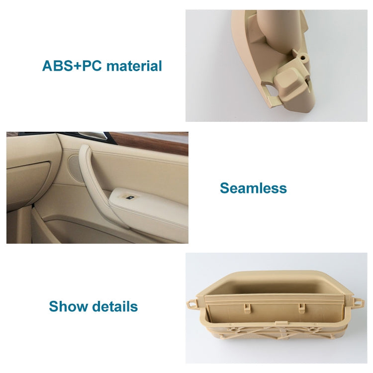 Car Front Left Inside Doors Handle Pull Trim Cover 5141 7394 519-1 for BMW X3 X4, Left Driving, Front Left Inside (Black), Front Left Inside (Beige)