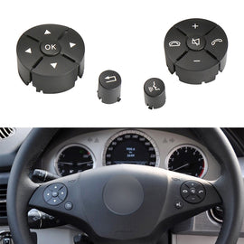 1 Pair Car Steering Wheel Switch Buttons Panel for Mercedes-Benz W204 2007-2014, Left Driving, 1 Pair (Black), 1 Pair (Grey), 1 Pair (Beige), 1 Pair (Brown)
