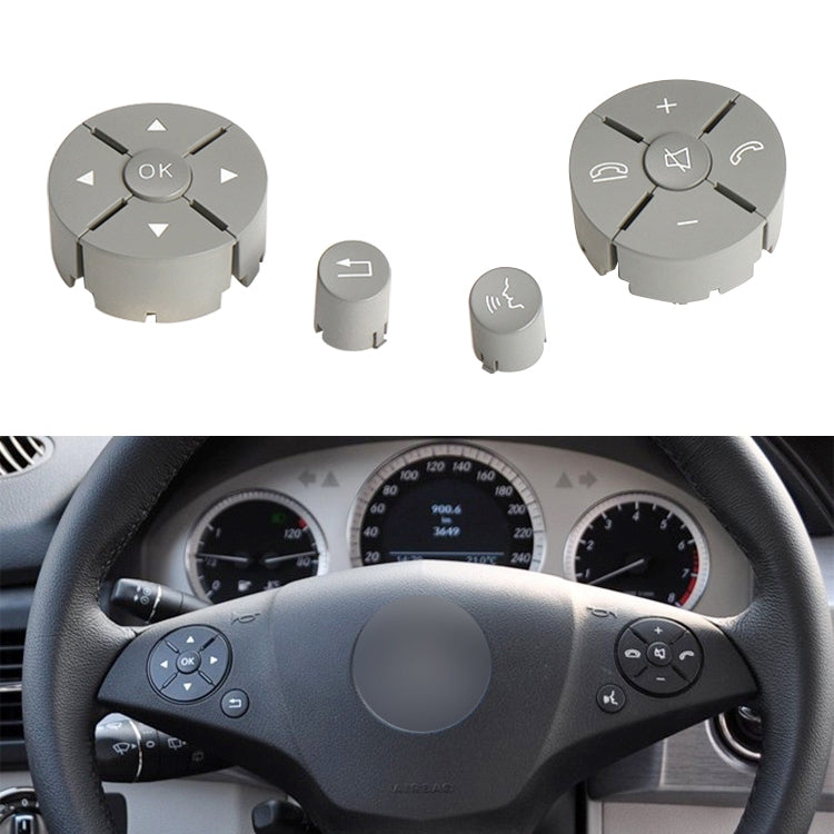1 Pair Car Steering Wheel Switch Buttons Panel for Mercedes-Benz W204 2007-2014, Left Driving, 1 Pair (Black), 1 Pair (Grey), 1 Pair (Beige), 1 Pair (Brown)
