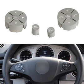 1 Pair Car Steering Wheel Switch Buttons Panel for Mercedes-Benz W204 2007-2014, Left Driving, 1 Pair (Black), 1 Pair (Grey), 1 Pair (Beige), 1 Pair (Brown)