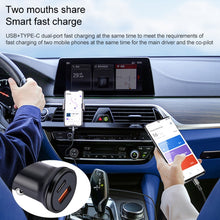 Load image into Gallery viewer, PD 20W USB-C / Type-C + QC 3.0 USB Interface Fast Charging Car Charger