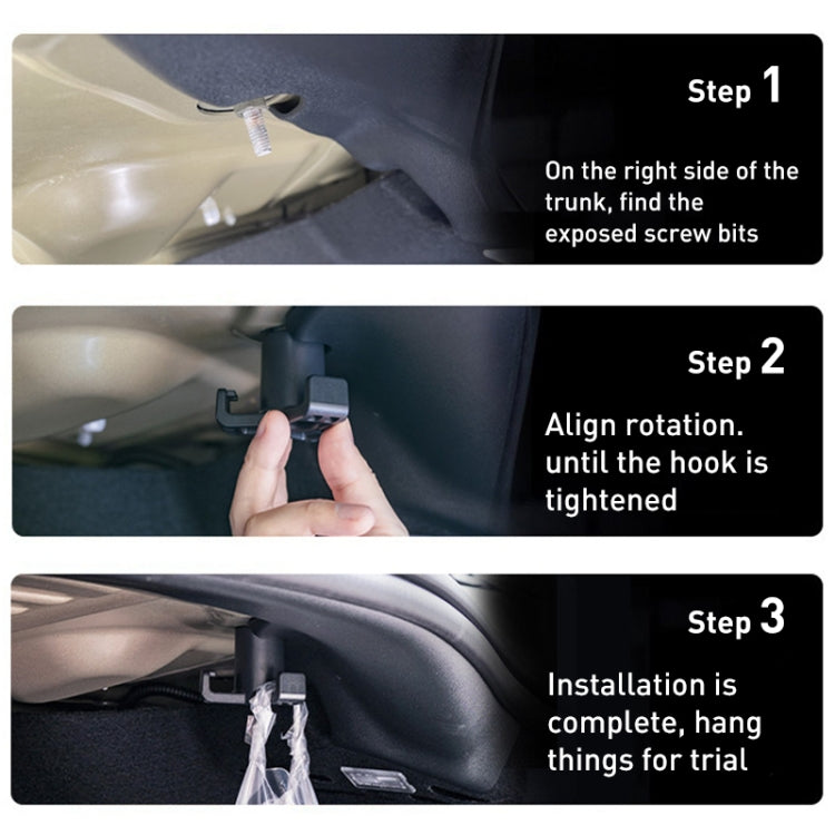 Car Trunk Grocery Bag Hook for Tesla Model 3, For Tesla Model 3