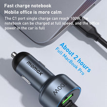 Load image into Gallery viewer, MOMAX UC17E 100W USB-C / Type-C x 2 + USB Three Ports Car Charger, 100W