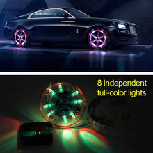 Load image into Gallery viewer, 4 PCS Solar LED Car Tire Decoration Flashing Lights Colorful Wheels Hub Atmosphere Lights Infrared Remote Control, Infrared Remote Control