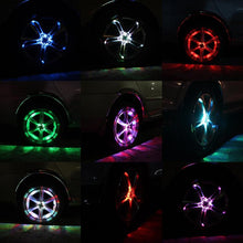 Load image into Gallery viewer, 4 PCS Solar LED Car Tire Decoration Flashing Lights Colorful Wheels Hub Atmosphere Lights Infrared Remote Control, Infrared Remote Control
