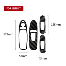 Load image into Gallery viewer, 4 PCS Car Carbon Fiber Window Lift Panel Decorative Sticker for Infiniti Q50 2014-2020, Left Drive, Window Lift Panel (A)