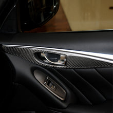 Load image into Gallery viewer, 2 PCS Car Carbon Fiber Door Inner Handle Panel Decorative Sticker for Infiniti Q60, Left Drive, Door Inner Handle Panel