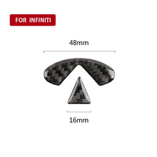 Load image into Gallery viewer, 2 PCS Car Carbon Fiber Steering Wheel Logo Decorative Sticker for Infiniti Q50 / Q60 2014-2020, Steering Wheel Logo