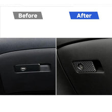 Load image into Gallery viewer, Car Carbon Fiber Front Passenger Seat Storage Box Decorative Sticker for Infiniti Q50 / Q60 2014-2020, Left Drive, Front Passenger Seat Storage Box