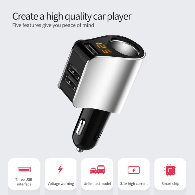 Car Multi-functional Three USB Charger Adapter 3 in 1 Fast Charger, HY101