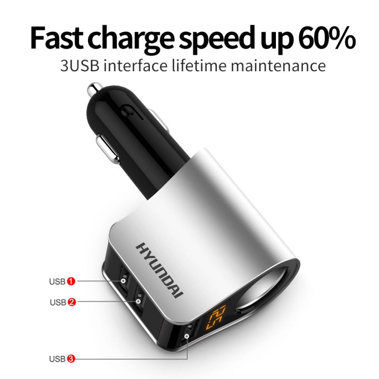 Car Multi-functional Three USB Charger Adapter 3 in 1 Fast Charger, HY101