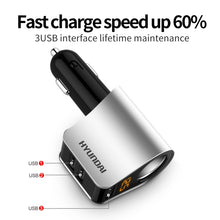 Load image into Gallery viewer, Car Multi-functional Three USB Charger Adapter 3 in 1 Fast Charger, HY101