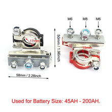 Load image into Gallery viewer, FOXSUR 1 Pair Car Automotive Battery Wire Cable Terminals Clamp Connectors Kit, Wire Cable Terminals